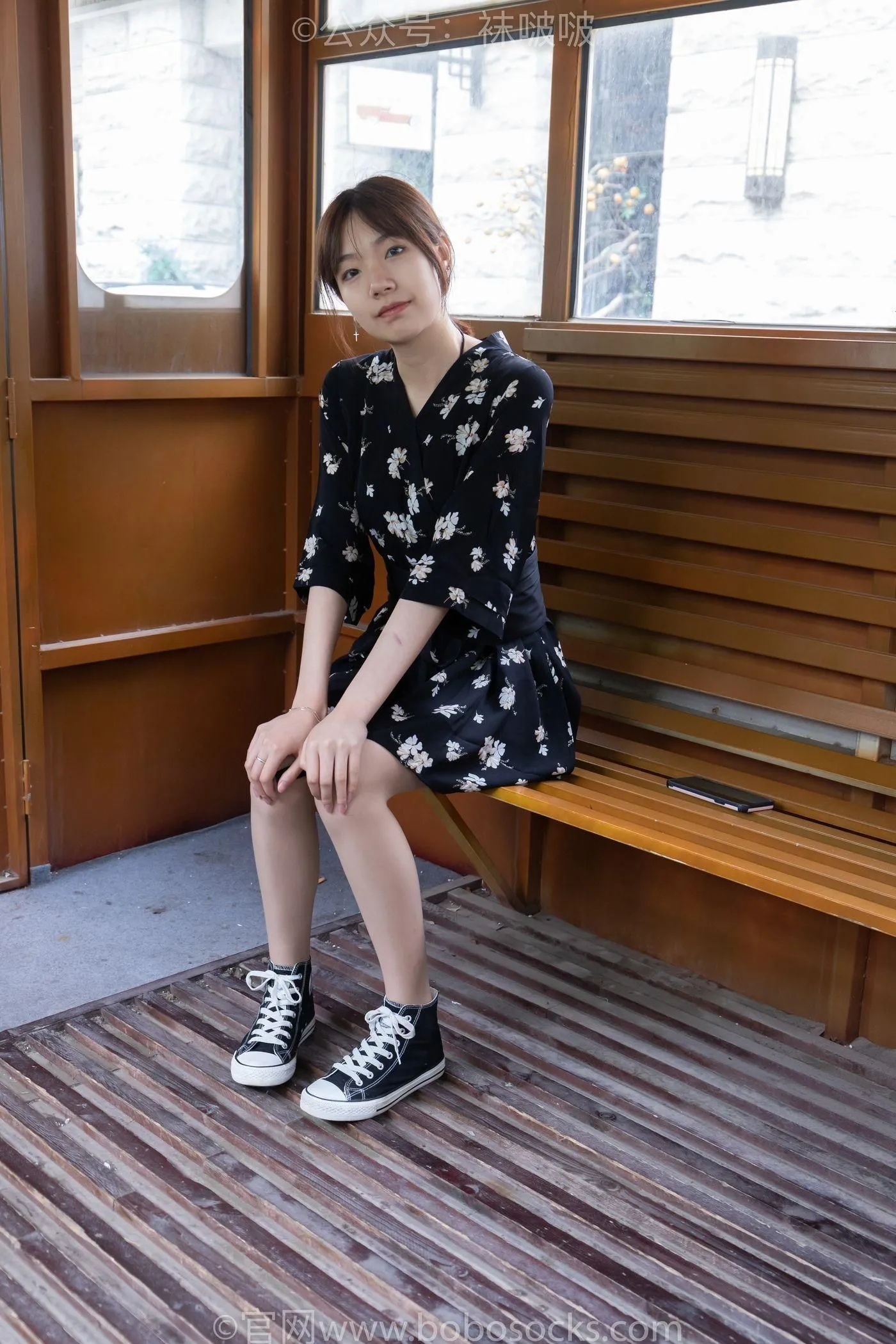 [BoBoSocks袜啵啵]NO.013 小甜豆-匡威帆布鞋、浅灰色短棉袜、肉丝 [132P]插图8